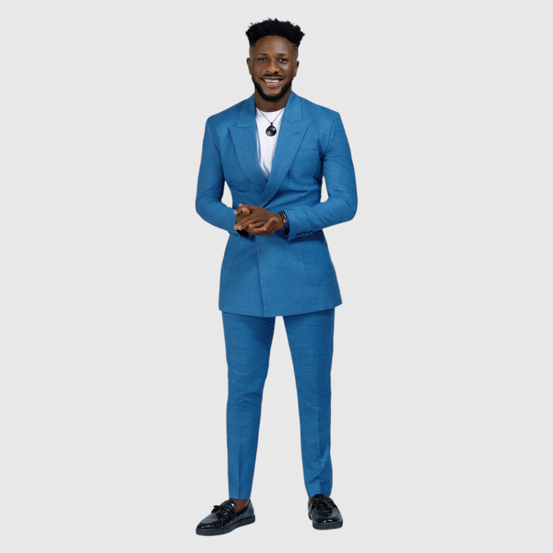 Sapphire Blue Double-Breasted 2 Piece