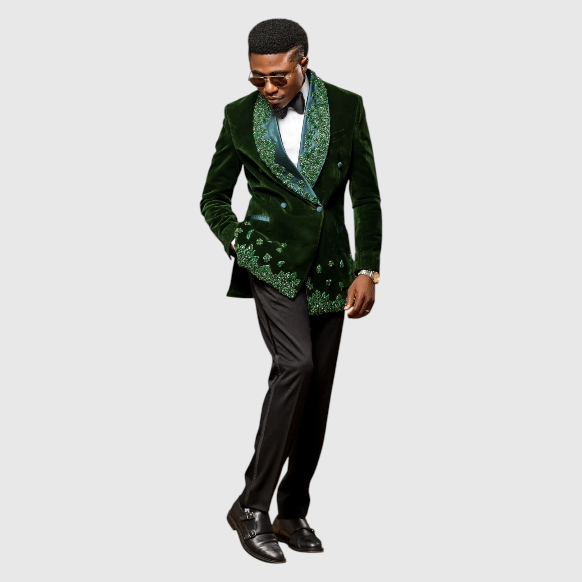 Emerald Green Velvet Tuxedo — view 3