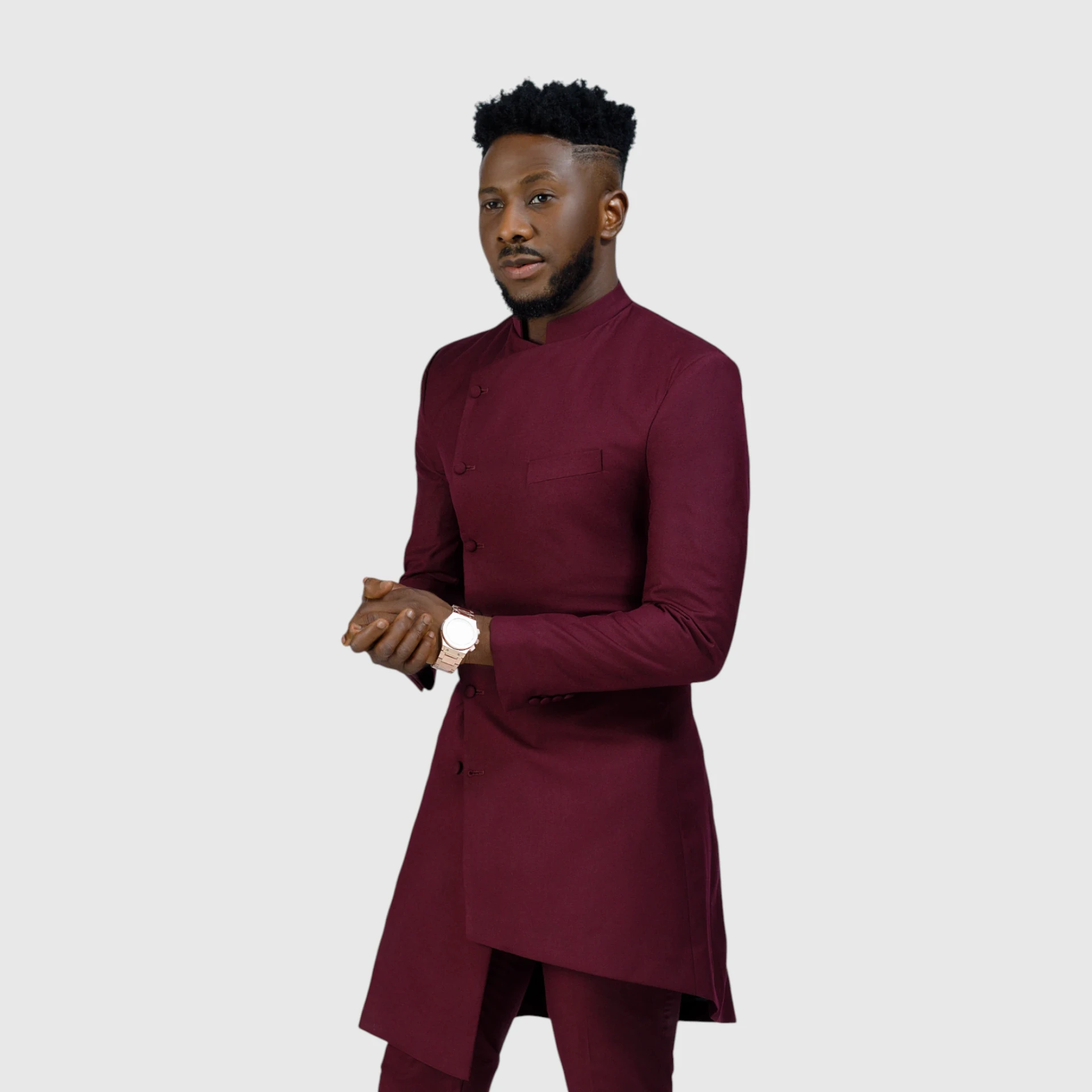 Burgundy Modern Safari 2 Piece — view 3
