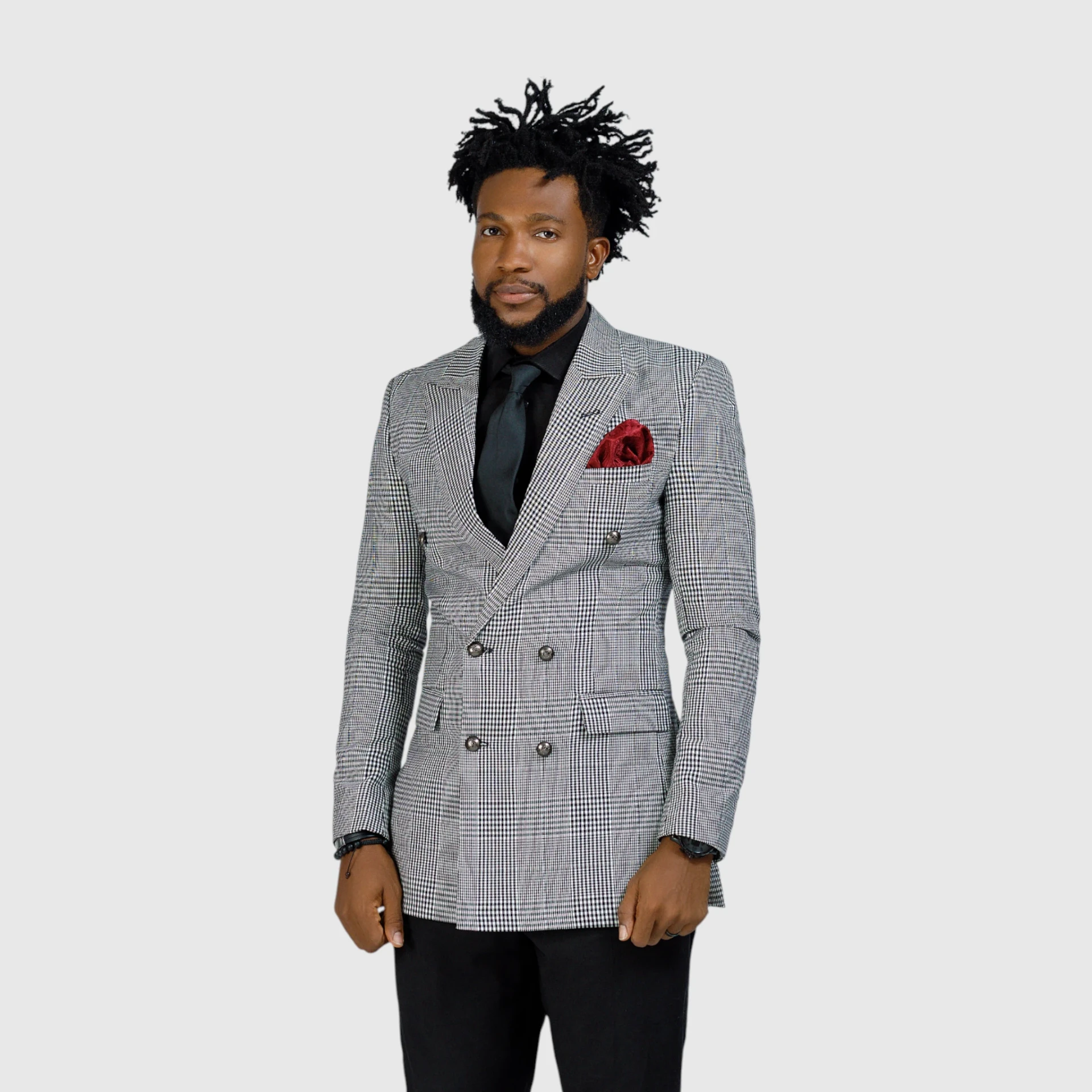 Black & White Check Wool Jacket — view 3
