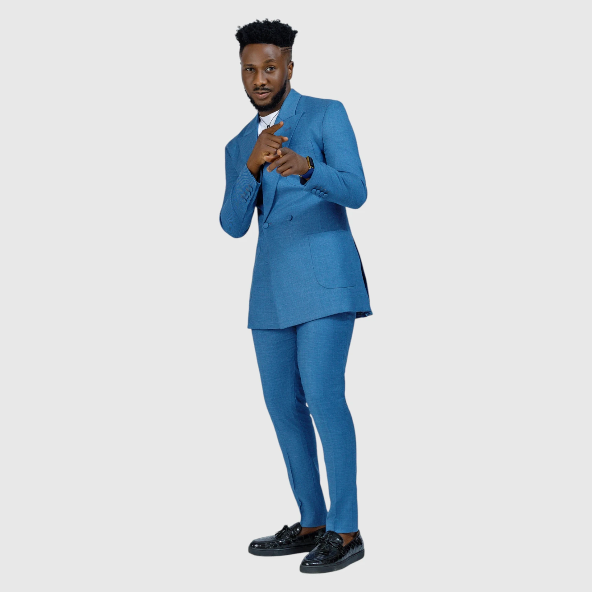 Sapphire Blue Double-Breasted 2 Piece — view 2