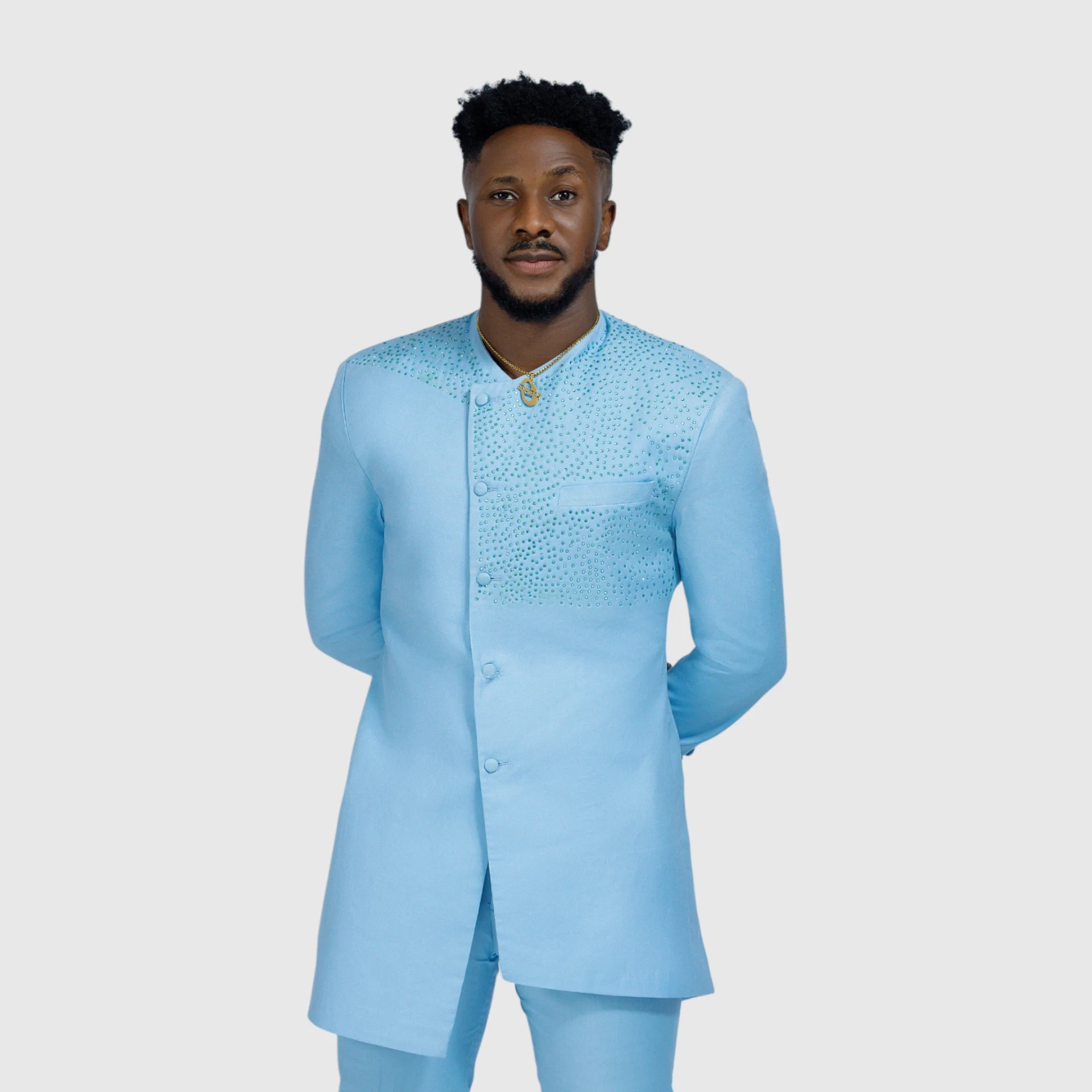 Sky Blue Modern Safari 2 Piece — view 3