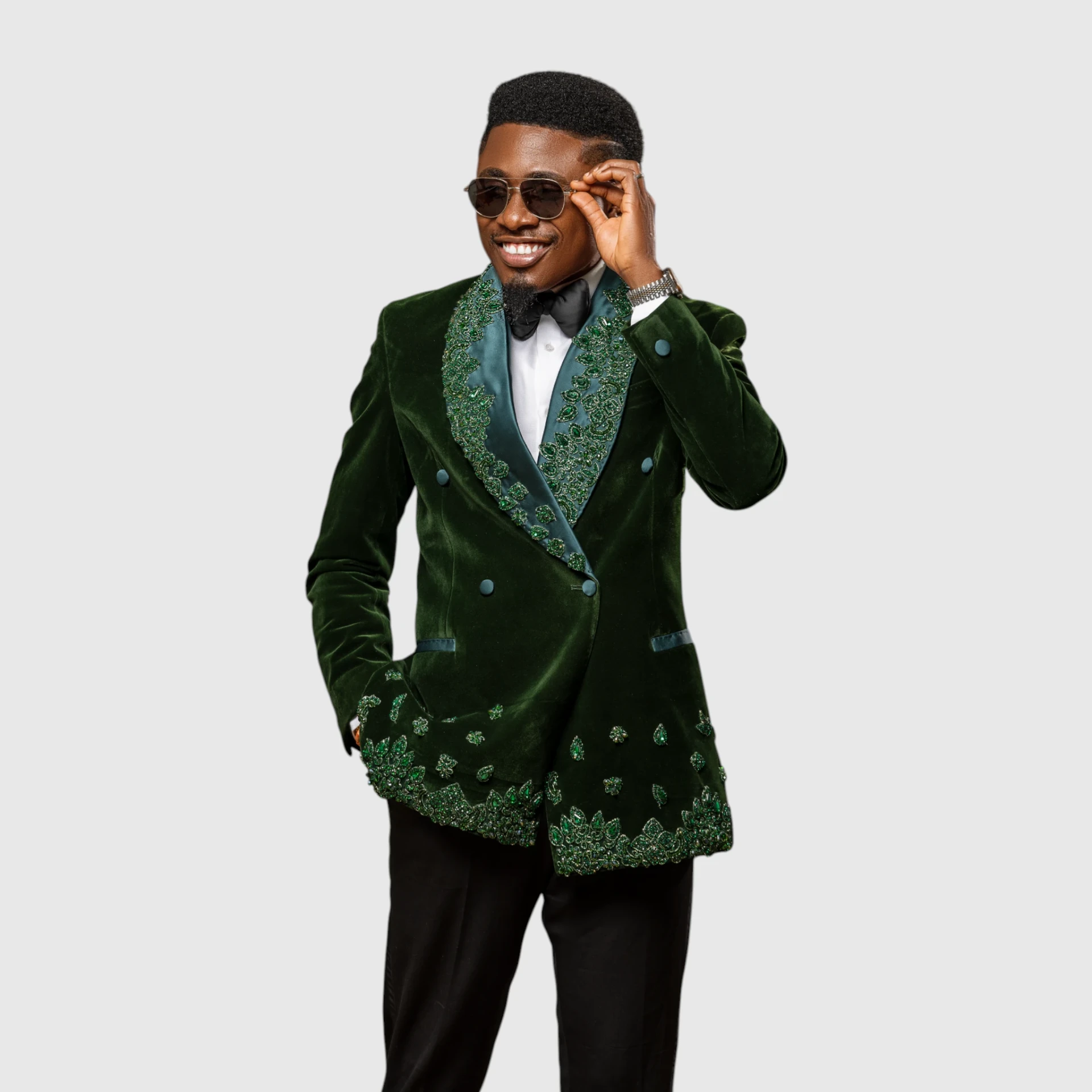 Emerald Green Velvet Tuxedo — view 2