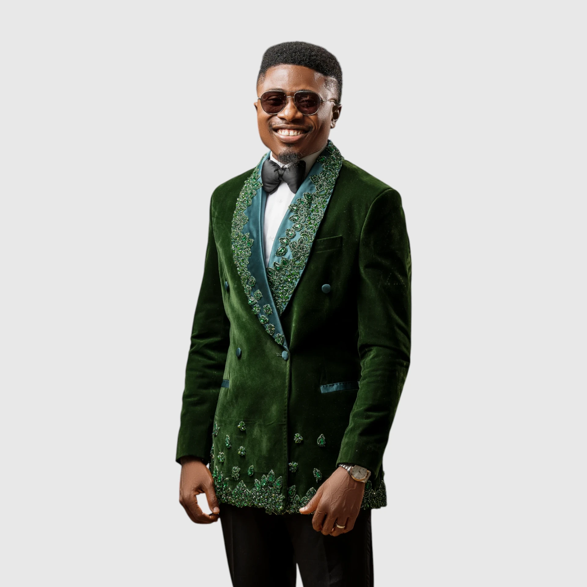 Emerald Green Velvet Tuxedo — view 9